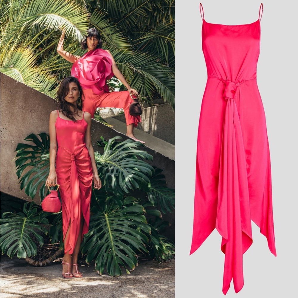 Cult Gaia Pink High Low Dress